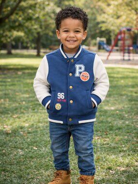 NWT Okie Dokie Toddler & Little Boys Varsity Jacket Fleece Athletic Fall